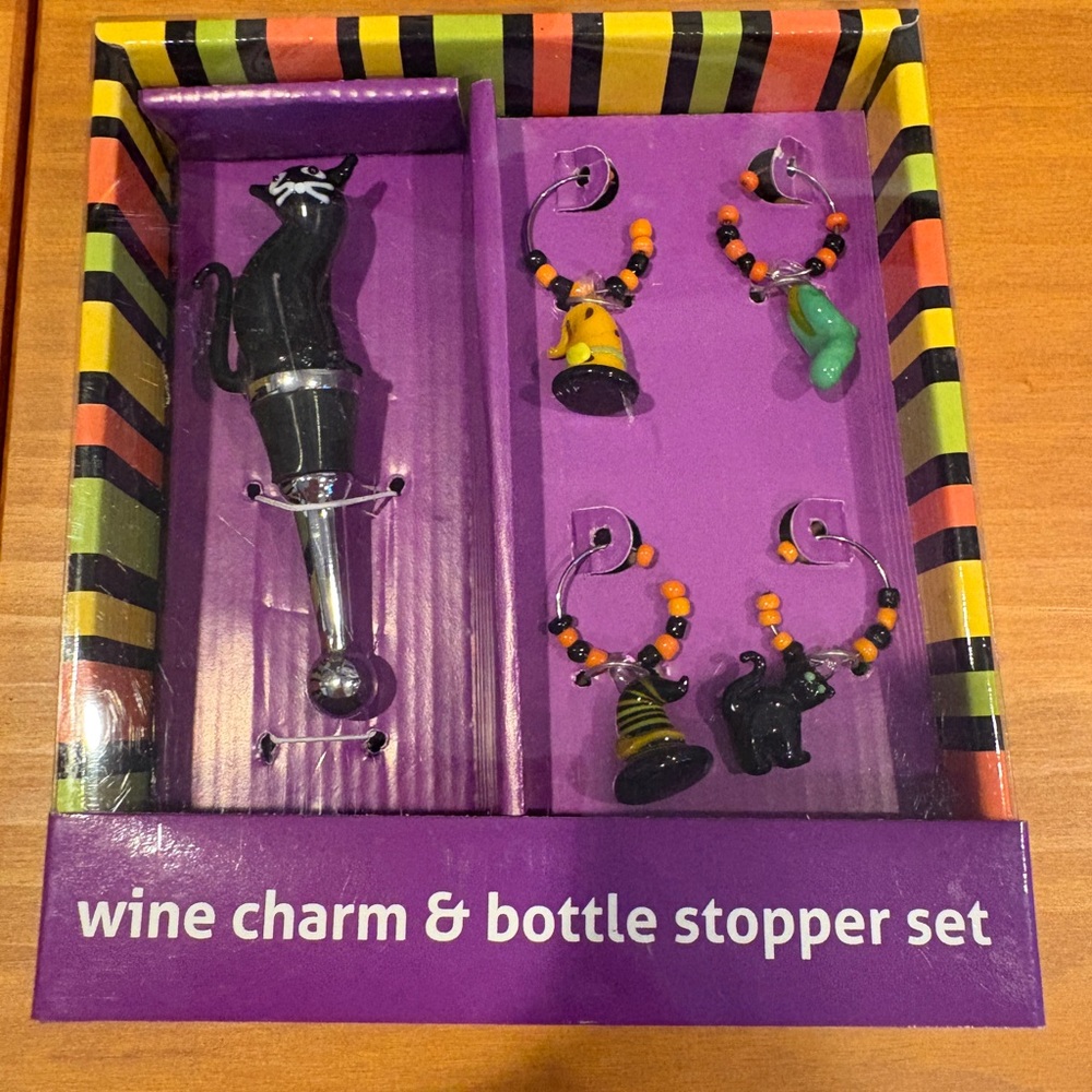 Halloween Wine Charm & Bottle Stopper Set